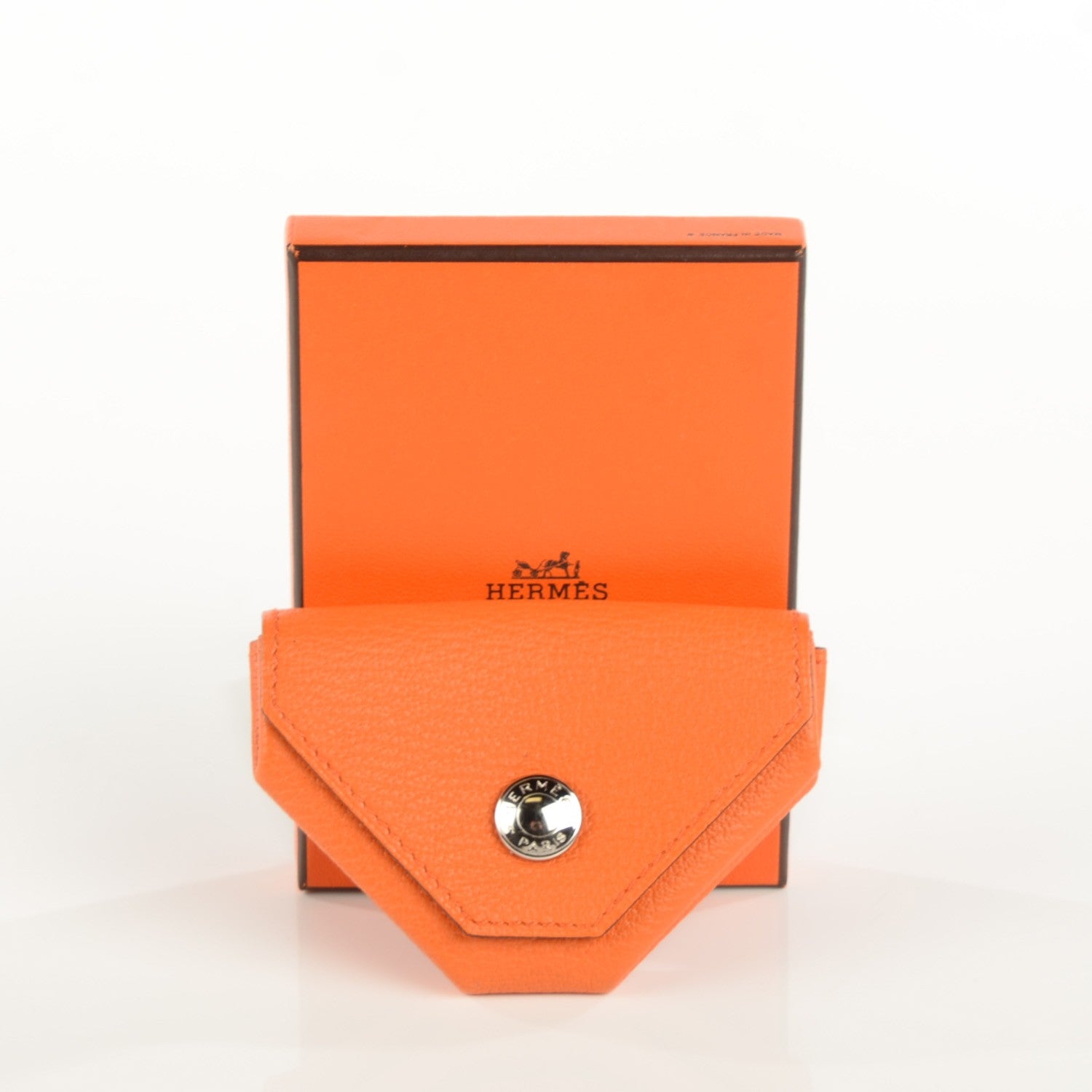 Hermes Chevre Mysore Le 24 Coin Purse Orange 7 of 10