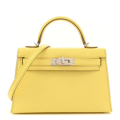 Hermes Chevre Mysore Mini Kelly Sellier 20 Limoncello 1 of 13