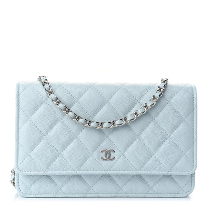 Chanel Caviar Quilted Wallet On Chain WOC Light Blue 1 of 10