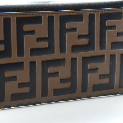 Fendi Vitello Liberty F is Fendi Bi-Color FF 1974 Embossed Continental Envelope Wallet Maya Black 8 of 8