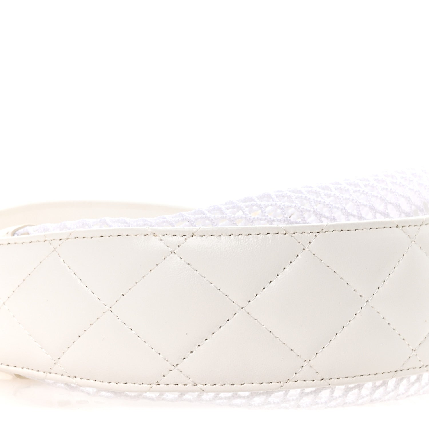 Chanel Mesh Shiny Lambskin Chain Hobo White 10 of 11