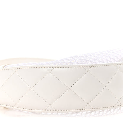 Chanel Mesh Shiny Lambskin Chain Hobo White 10 of 11