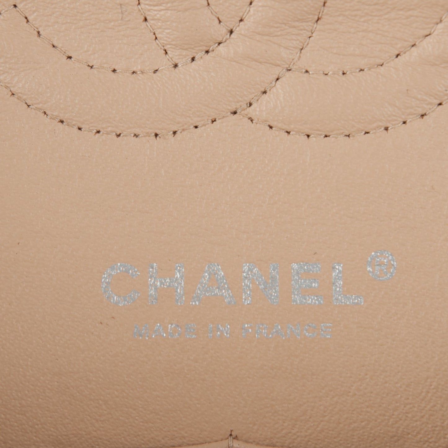 Caviar Quilted Medium Double Flap Beige Clair