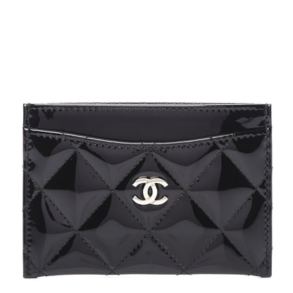 Chanel Patent Calfskin Quilted Card Holder Black 1 of 9