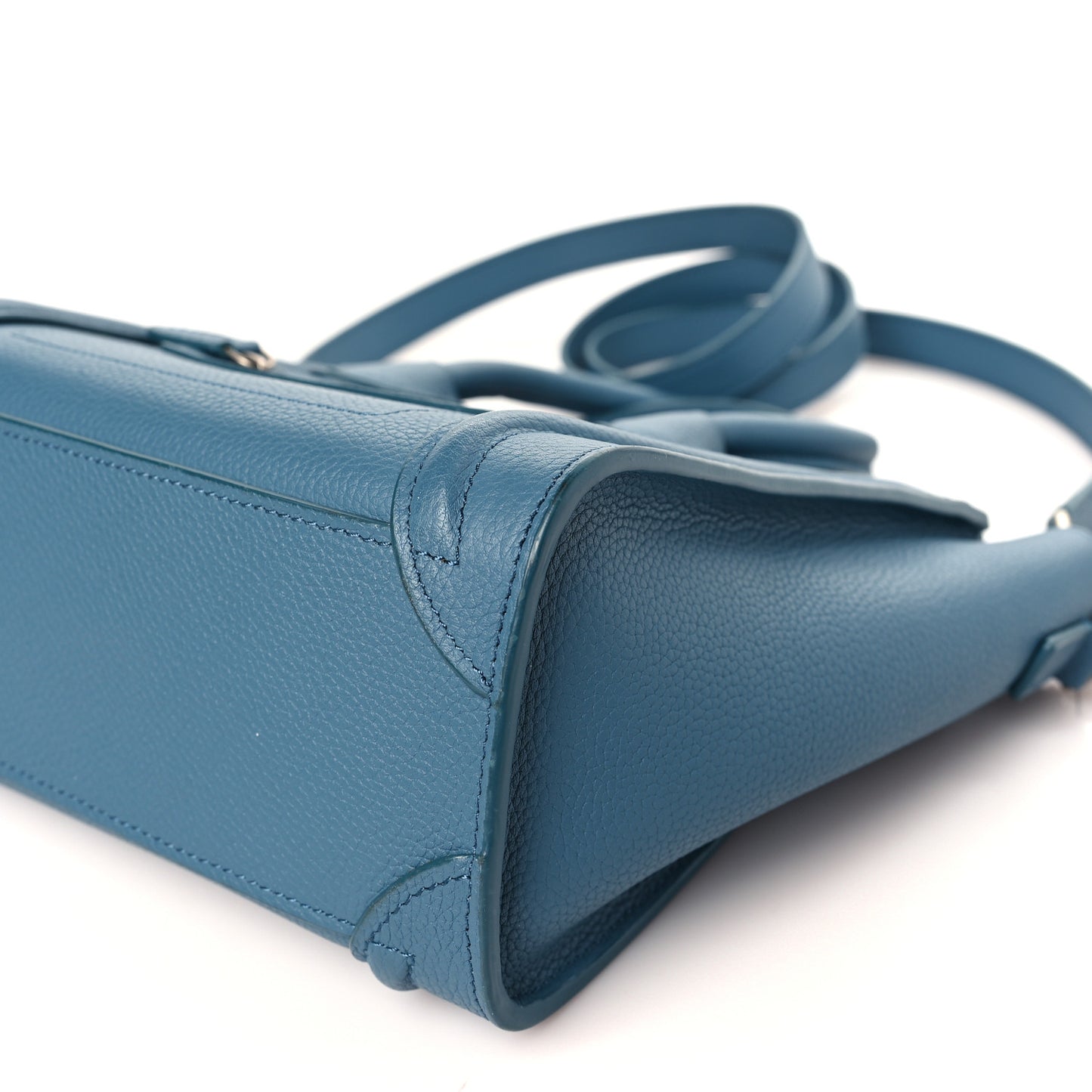 Drummed Calfskin Nano Luggage Blue
