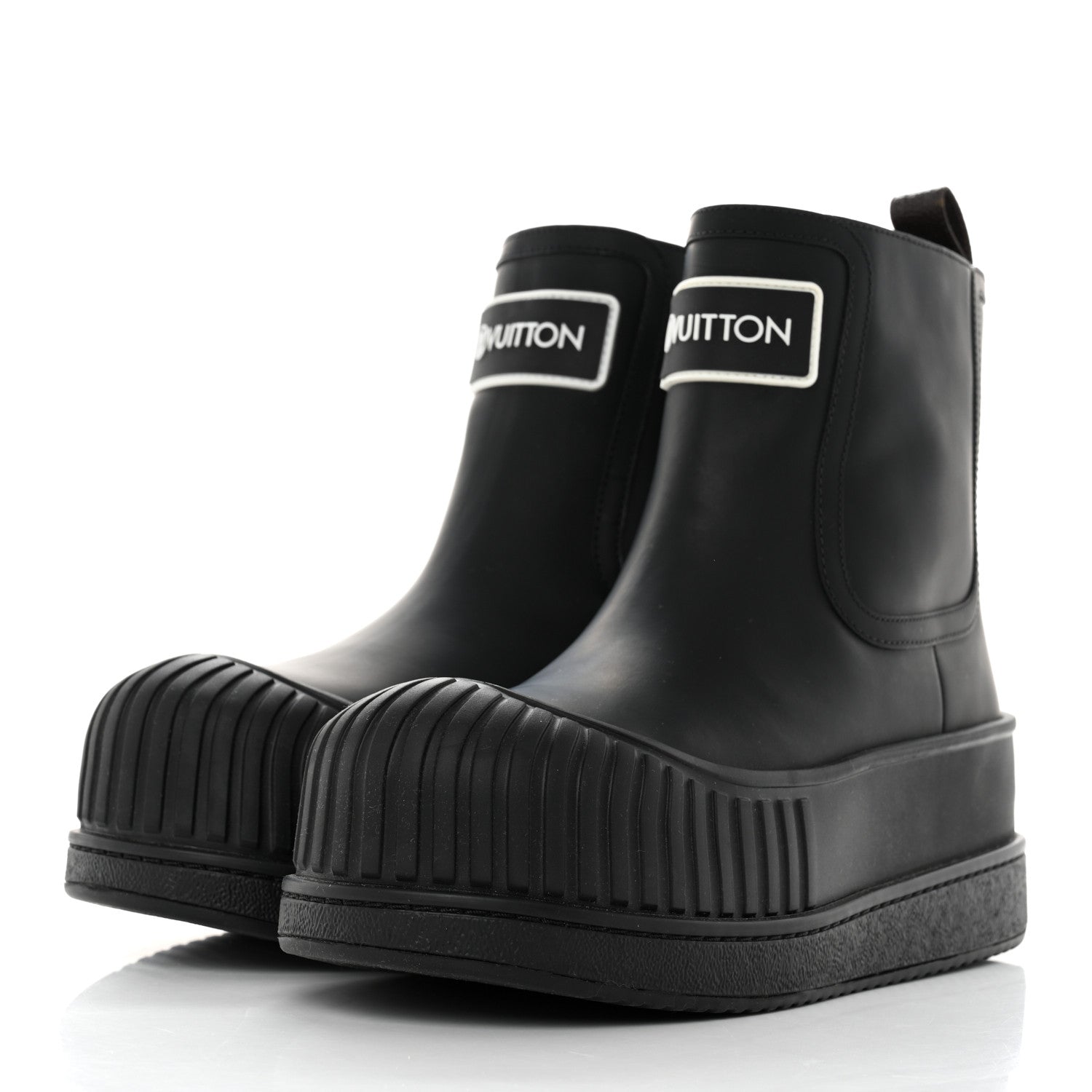 Louis Vuitton Calfskin Polar Flat Ankle Boots 37 Black 3 of 8