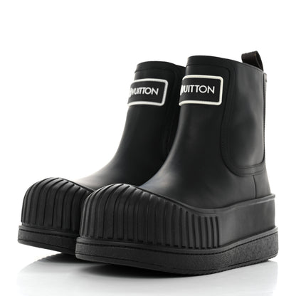 Louis Vuitton Calfskin Polar Flat Ankle Boots 37 Black 3 of 8