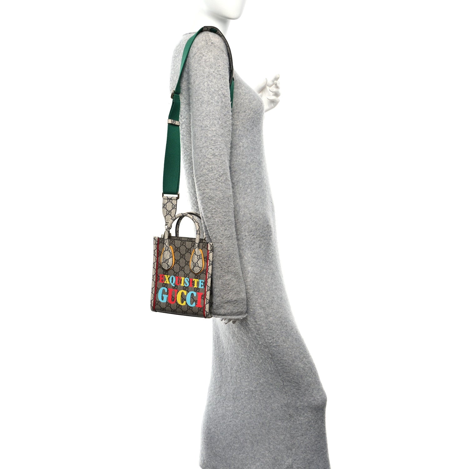 Gucci GG Supreme Monogram Exquisite Mini Vertical Tote Beige Ebony Blue Crop Live Red 2 of 10