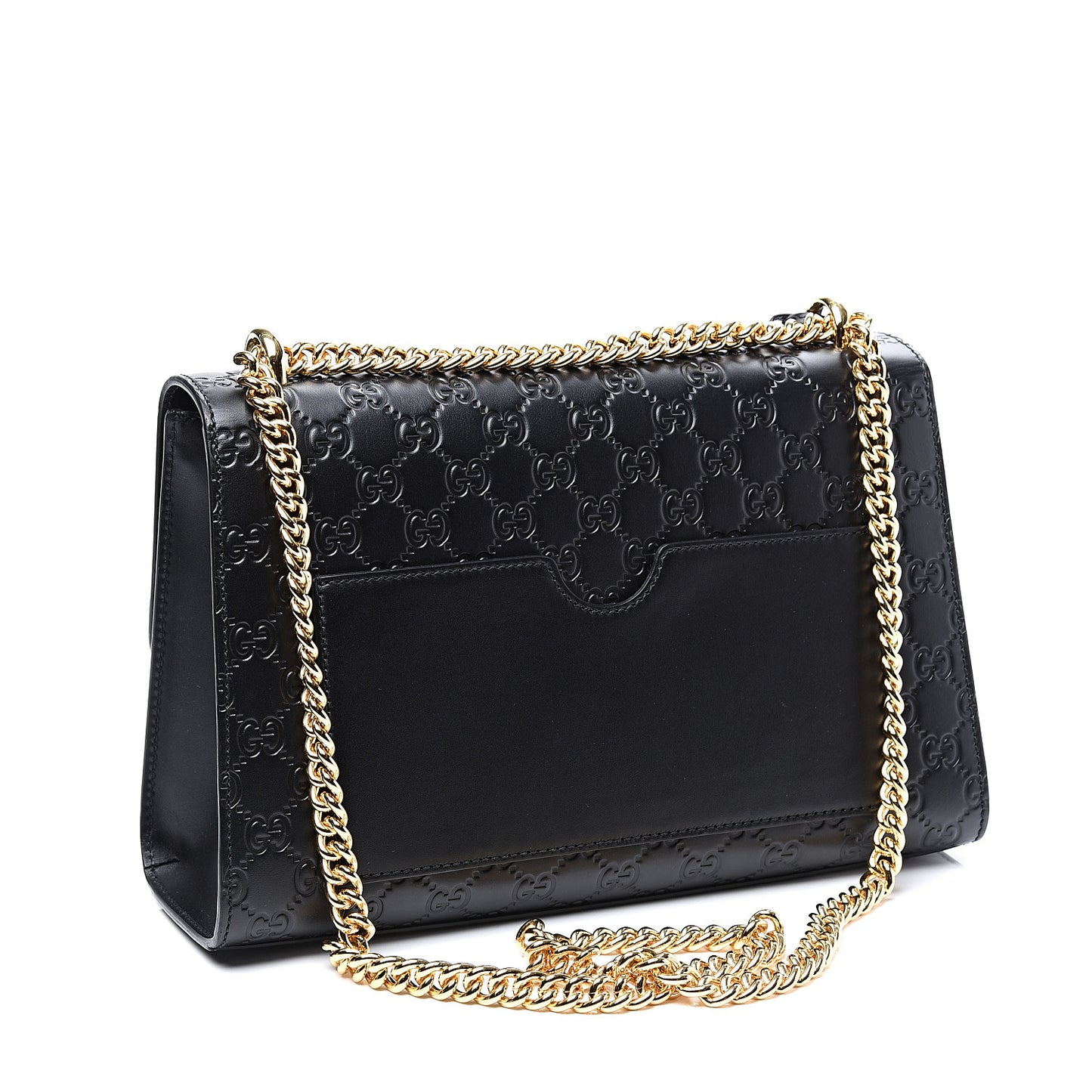 Guccissima Medium Padlock Shoulder Bag Black