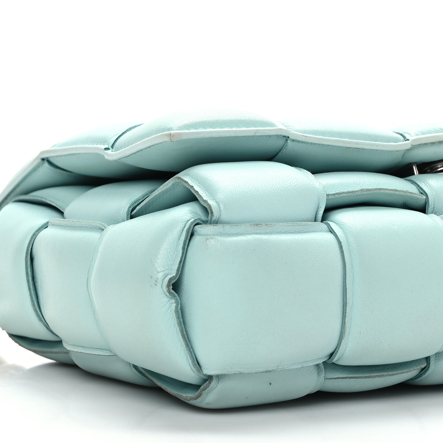 Bottega Veneta Lambskin Maxi Intreccio Padded Chain Cassette Crossbody Bag Spearmint 7 of 8