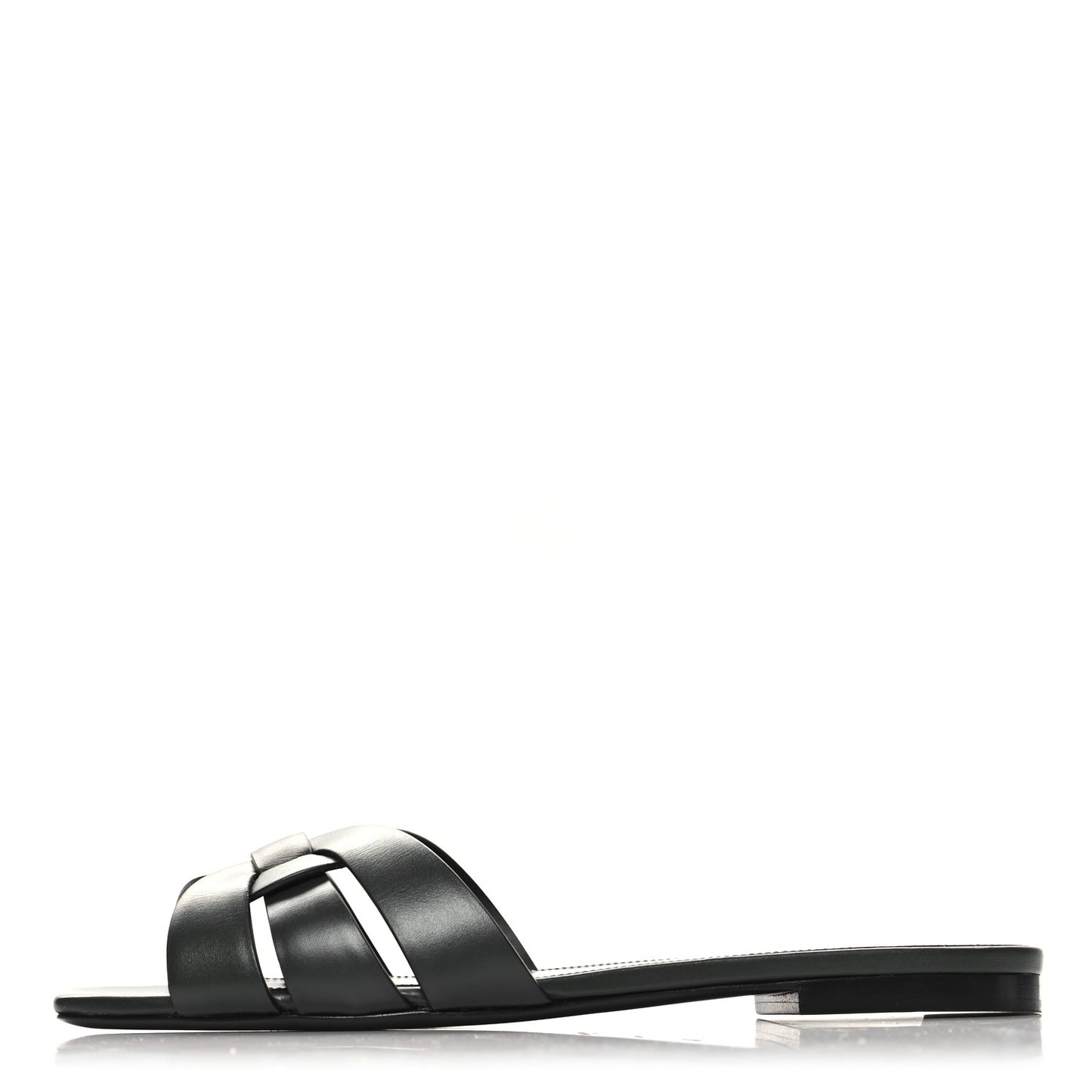Calfskin Tribute 05 Slide Sandals 37.5 Vert Fonce