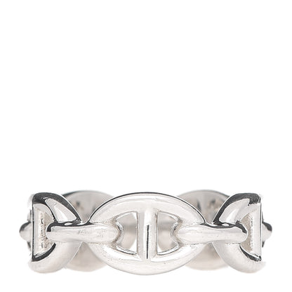 Hermes Sterling Silver PM Chaine d'Ancre Enchainee Band Ring 52 6 1 of 7