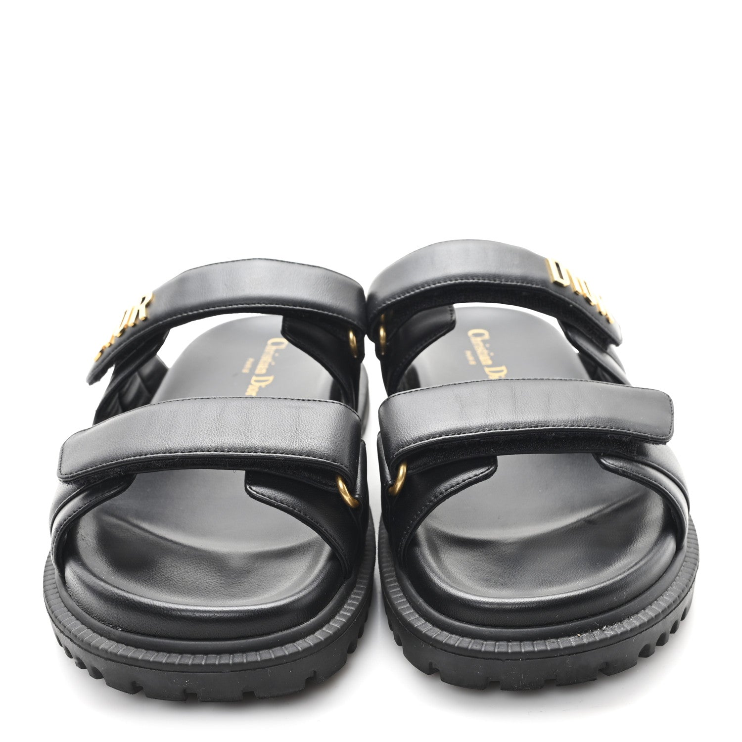 Christian Dior Lambskin Dioract 10mm Slide Sandals 38.5 Black 3 of 9
