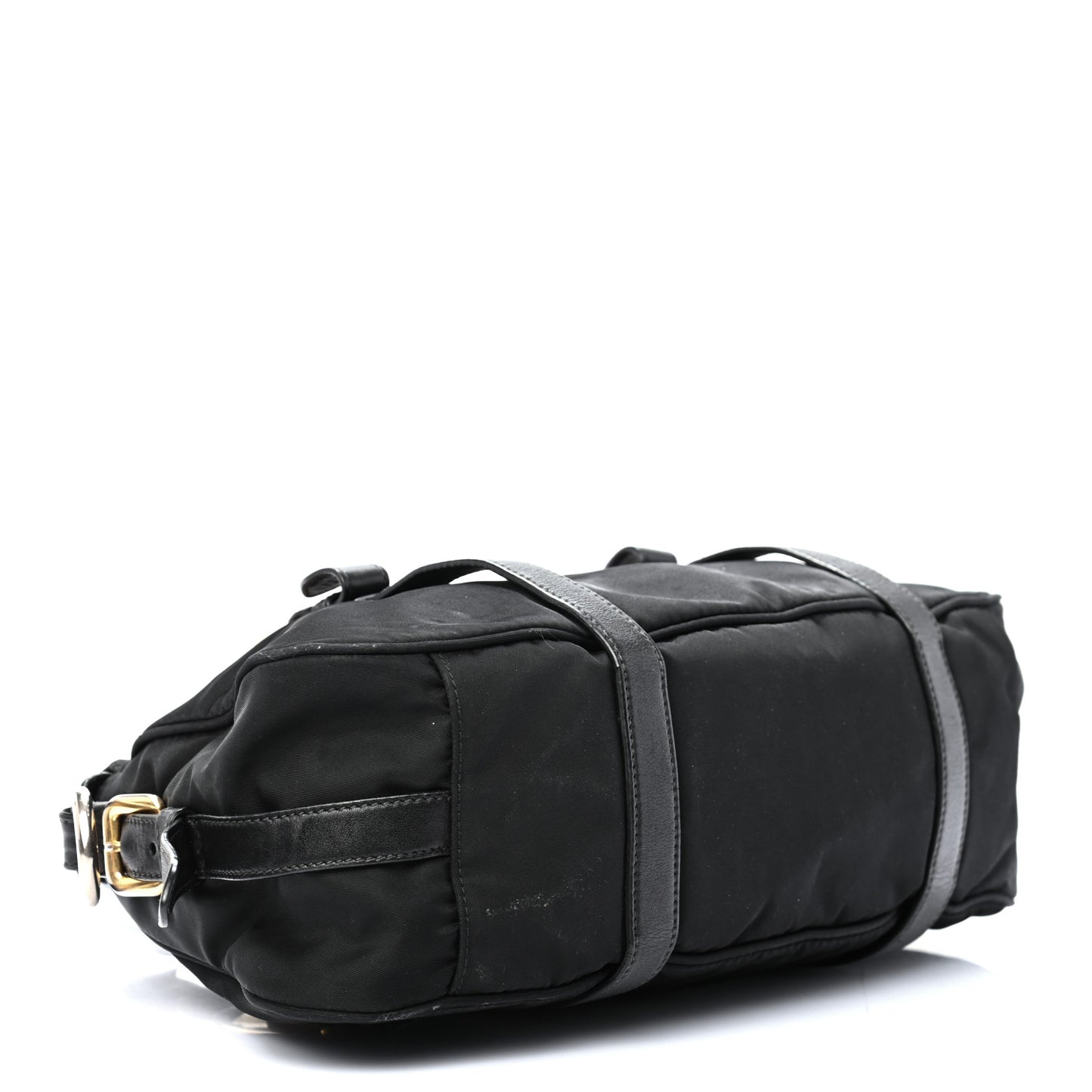 Tessuto Nylon Soft Calfskin Shopping Satchel Black