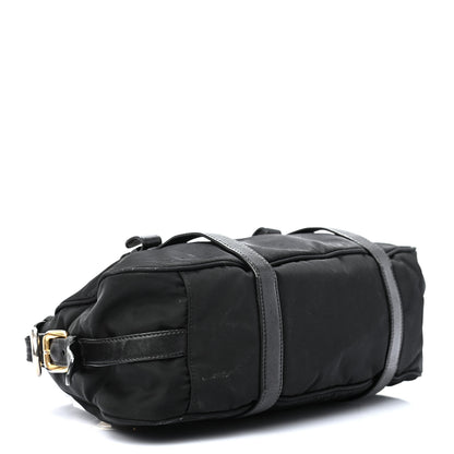 Prada Tessuto Nylon Soft Calfskin Shopping Satchel Black 4 of 8