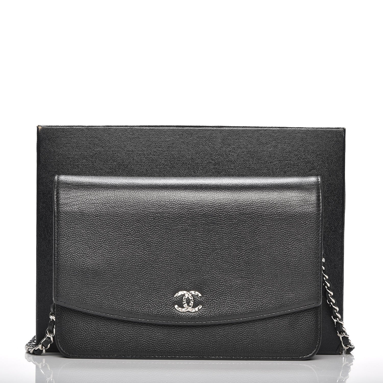 Chanel Caviar Sevruga Wallet On Chain WOC Black 10 of 10