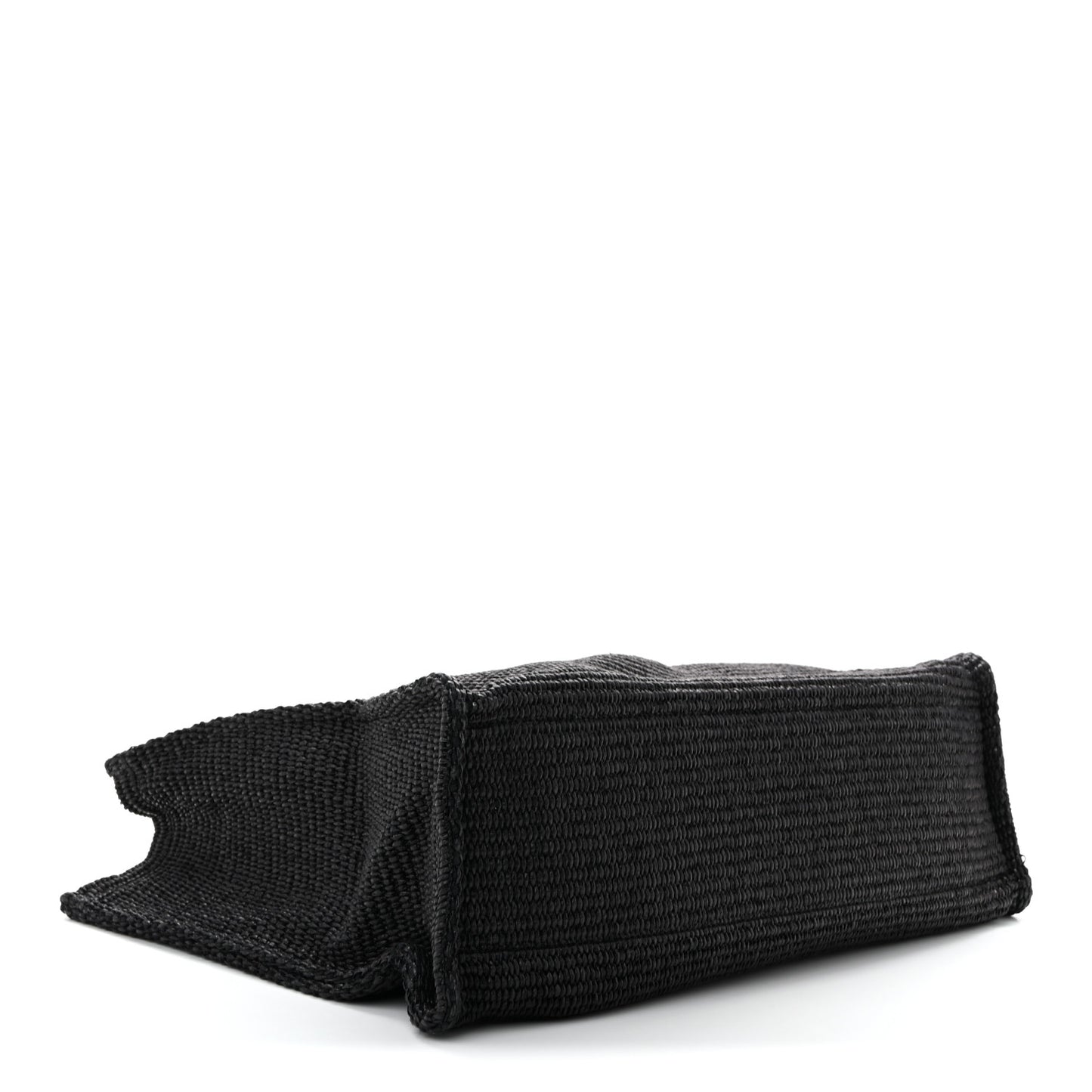 Raffia Large G Shopping Tote Black