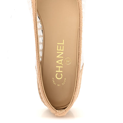 Chanel Raffia Cap Toe Ballerina Flats 38 White Beige 7 of 10