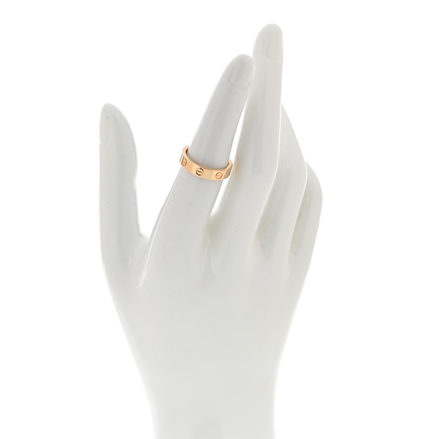 Cartier 18K Yellow Gold Diamond 4mm LOVE Wedding Band Ring 51 5.75 2 of 5