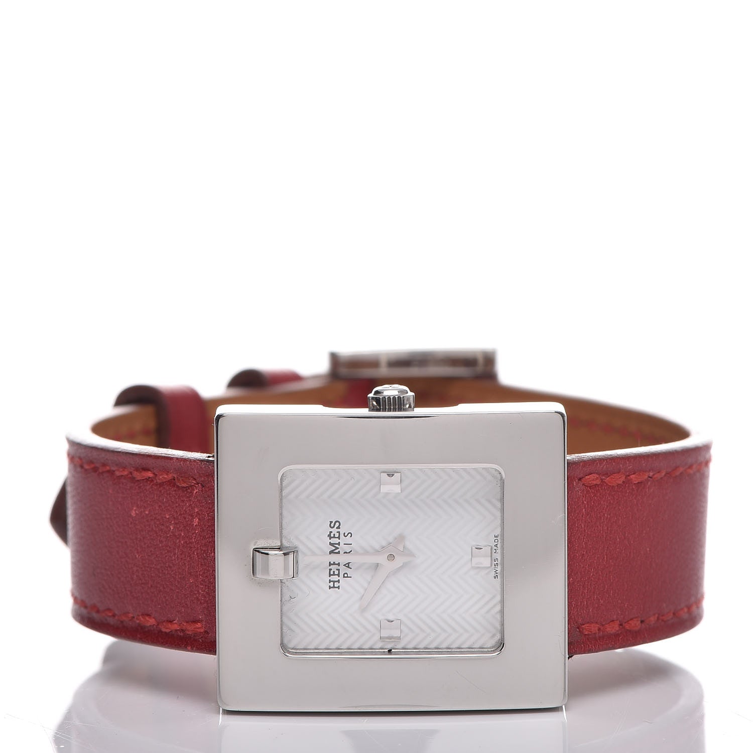Hermes Stainless Steel Chamonix 22mm Belt Quartz Watch Rouge H 3 of 9