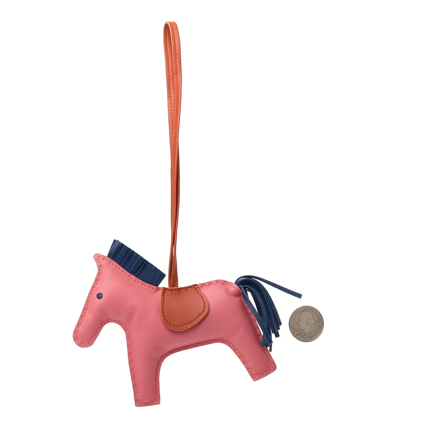 Milo Lambskin Grigri Rodeo Horse Bag Charm MM Rose Azalee Cornaline Bleu De Malte