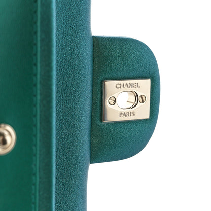 Chanel Iridescent Caviar Quilted Medium Double Flap Green 7 of 12