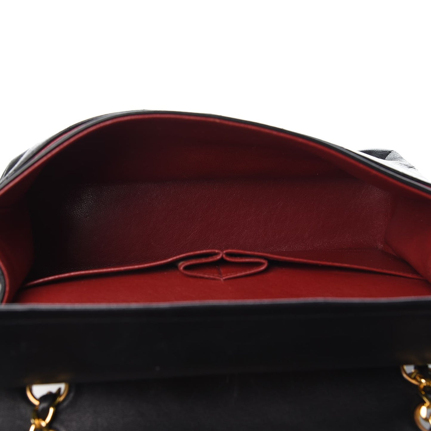 Lambskin Quilted Medium Double Flap Black