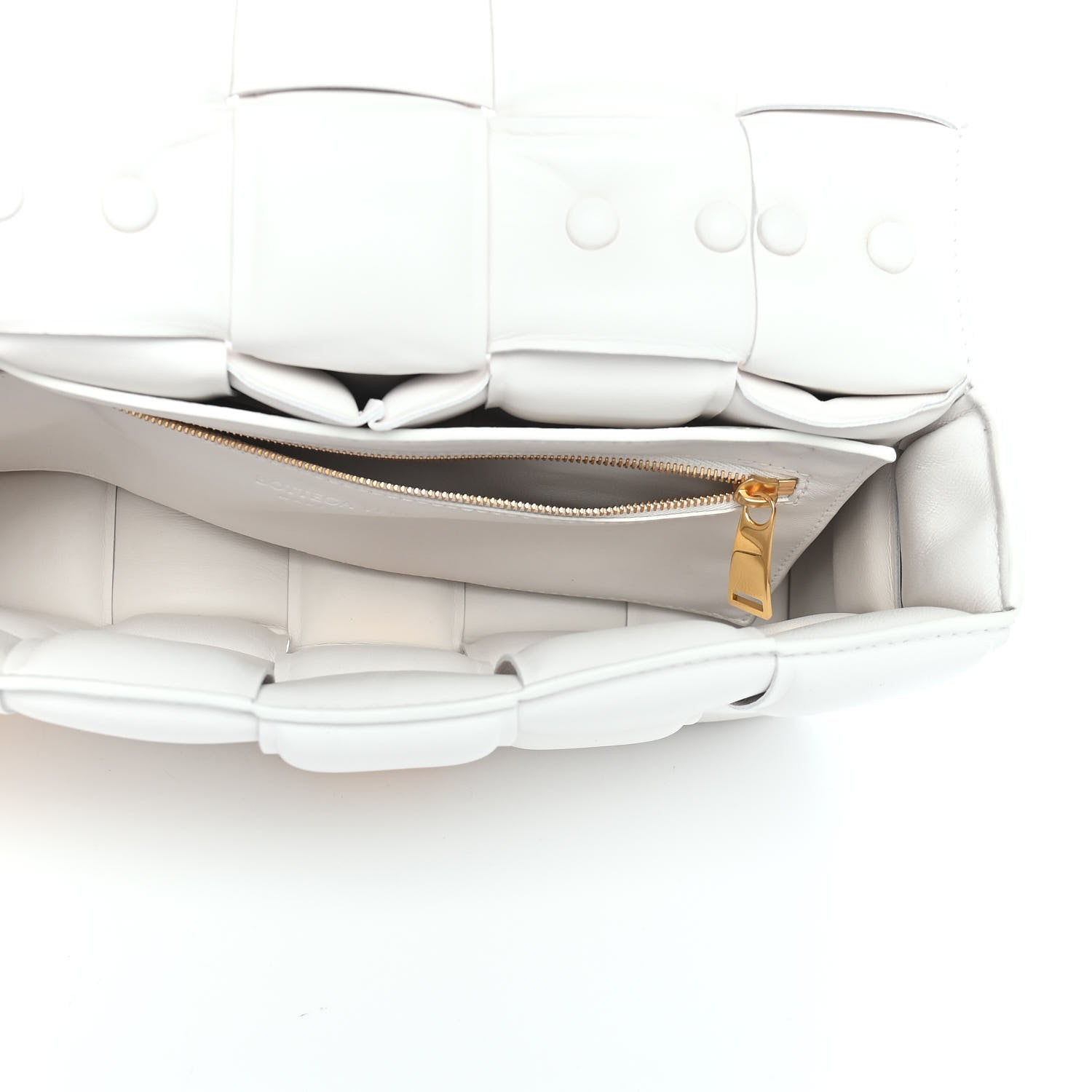 Bottega Veneta Lambskin Maxi Intreccio Padded Chain Cassette Crossbody Bag White 5 of 9