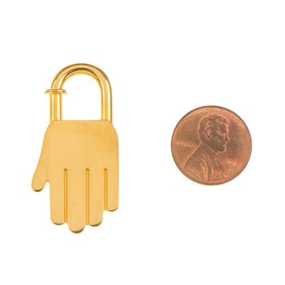 Hermes Gold Plated Annee De La Main Cadena Lock 2 of 2