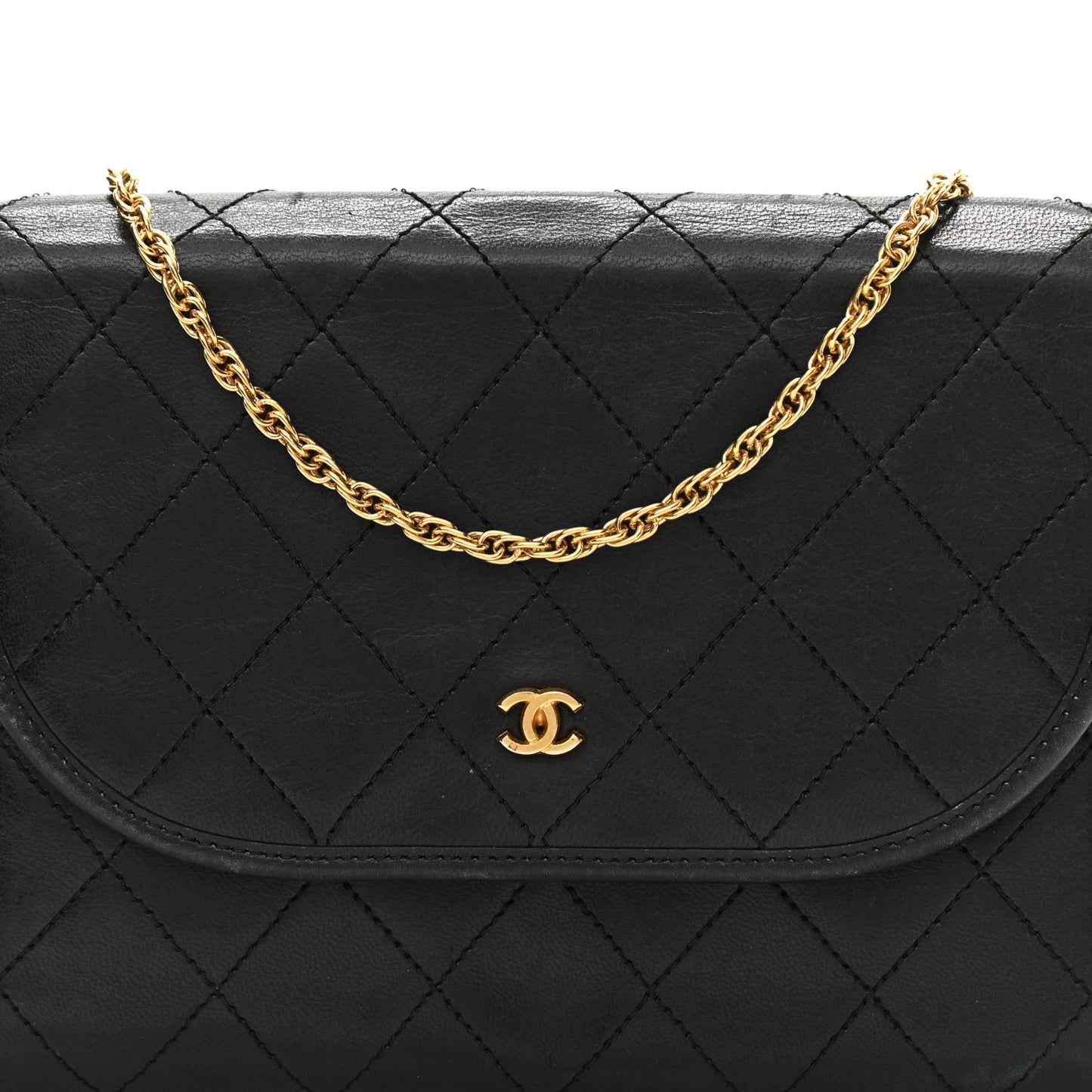 Lambskin Quilted Mini Evening Flap Black