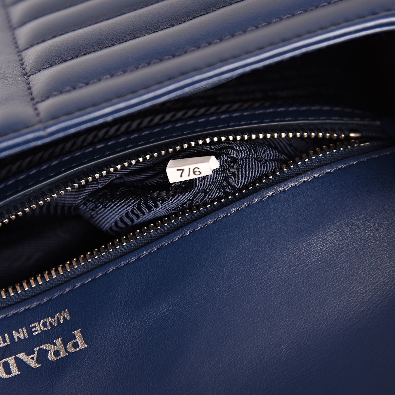 Prada Soft Calfskin Impunture Diagramme Large Chain Flap Shoulder Bag Bluette 7 of 10
