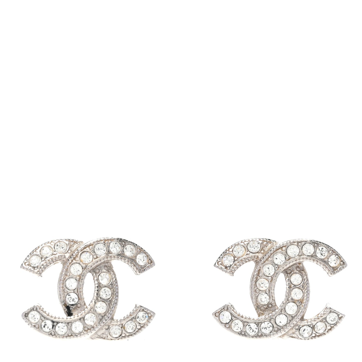 Crystal CC Earrings Silver