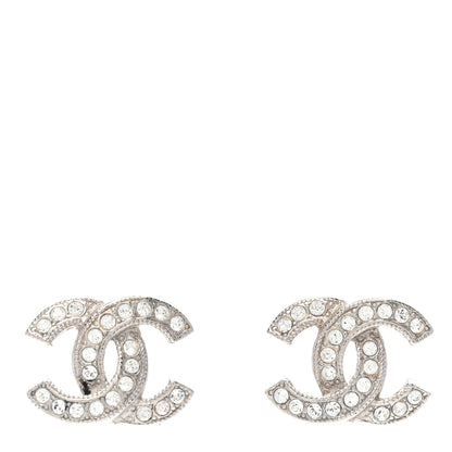 Chanel Crystal CC Earrings Silver 1 of 4