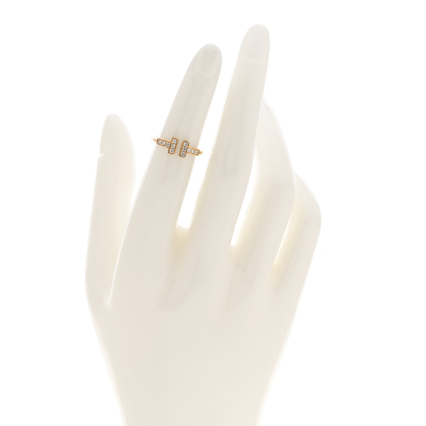 18K Yellow Gold Diamond T Wire Ring 47 4