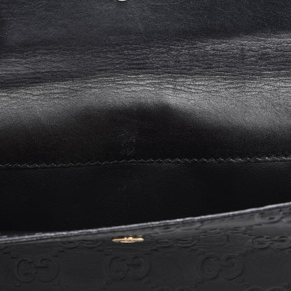 Gucci Guccissima Margaux Calfskin Metal Bar Continental Flap Wallet Black 7 of 14