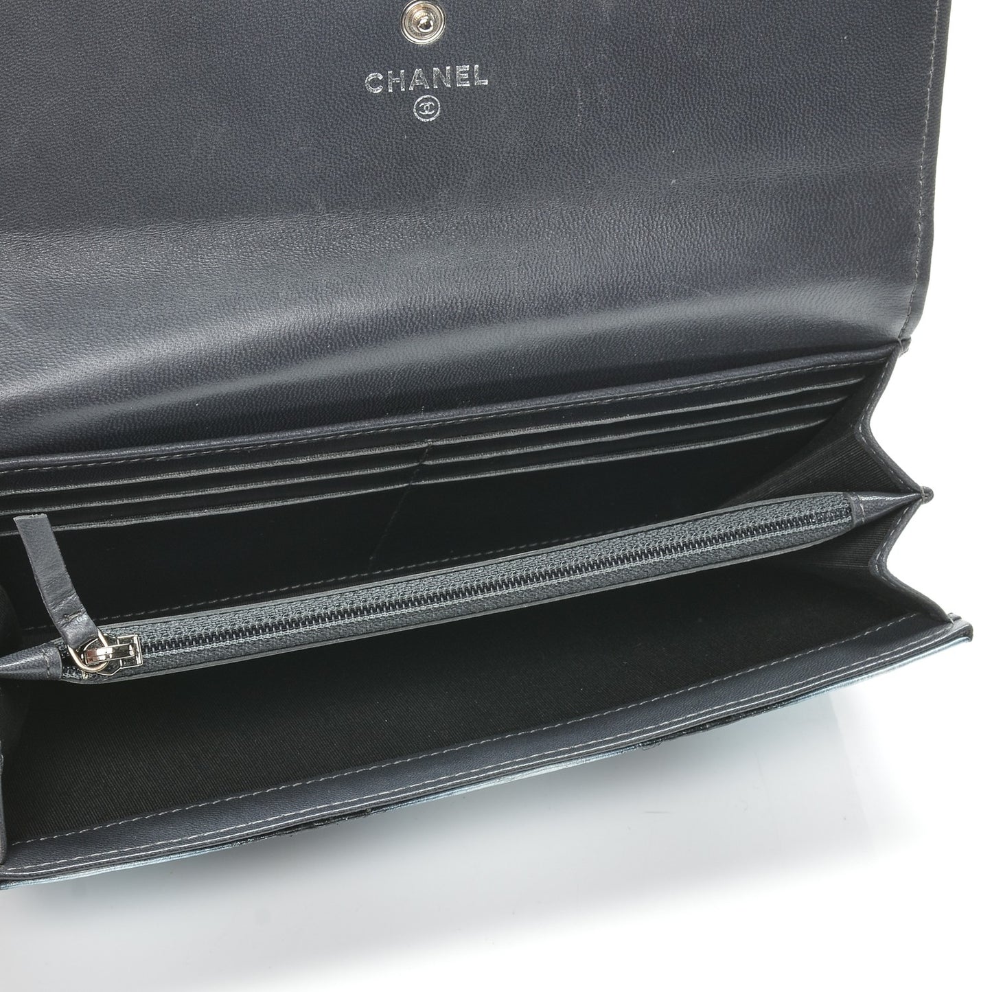 Python CC Long Flap Wallet Blue Silver