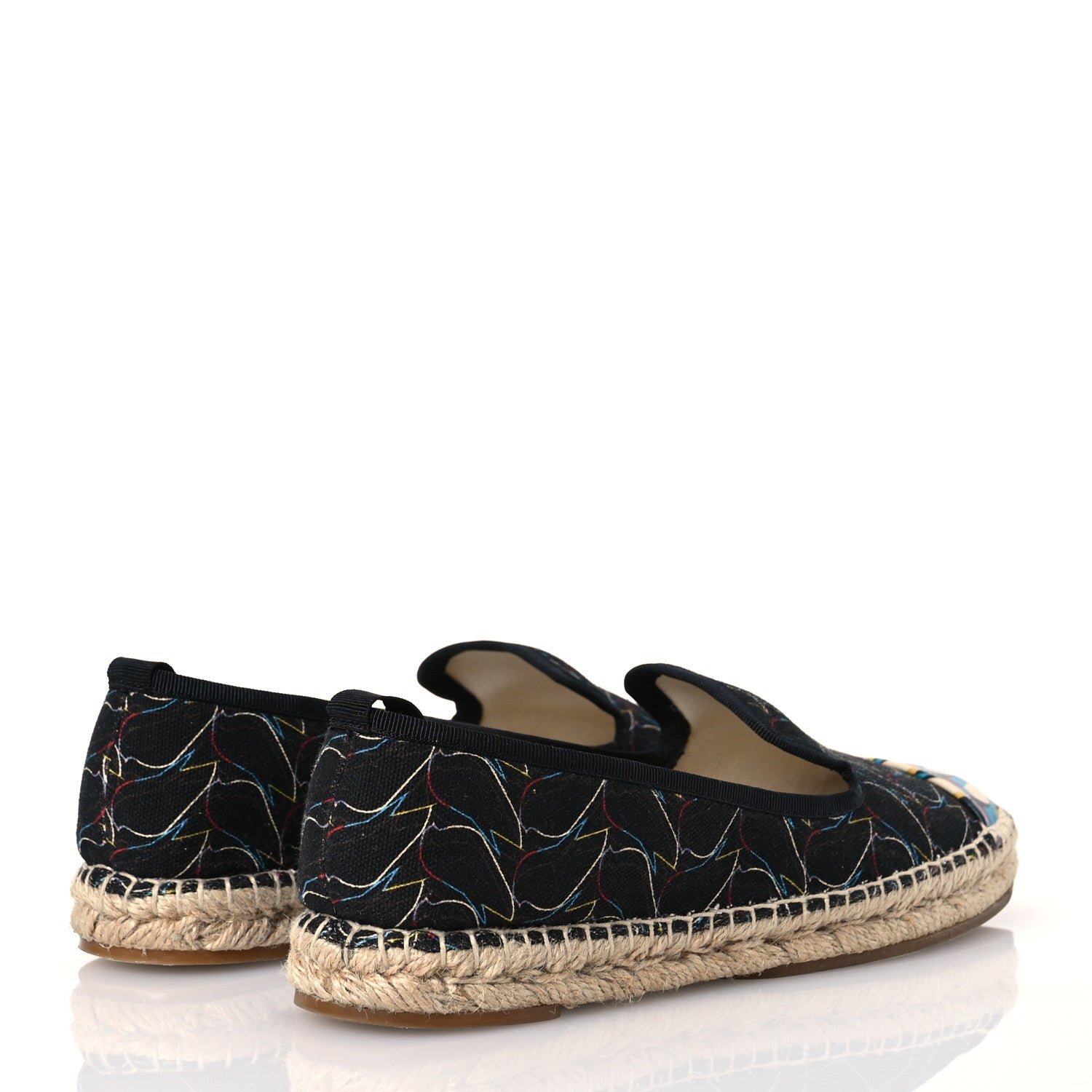 Fendi Canvas Printed Calfskin Espadrilles 36 Multicolor 5 of 12