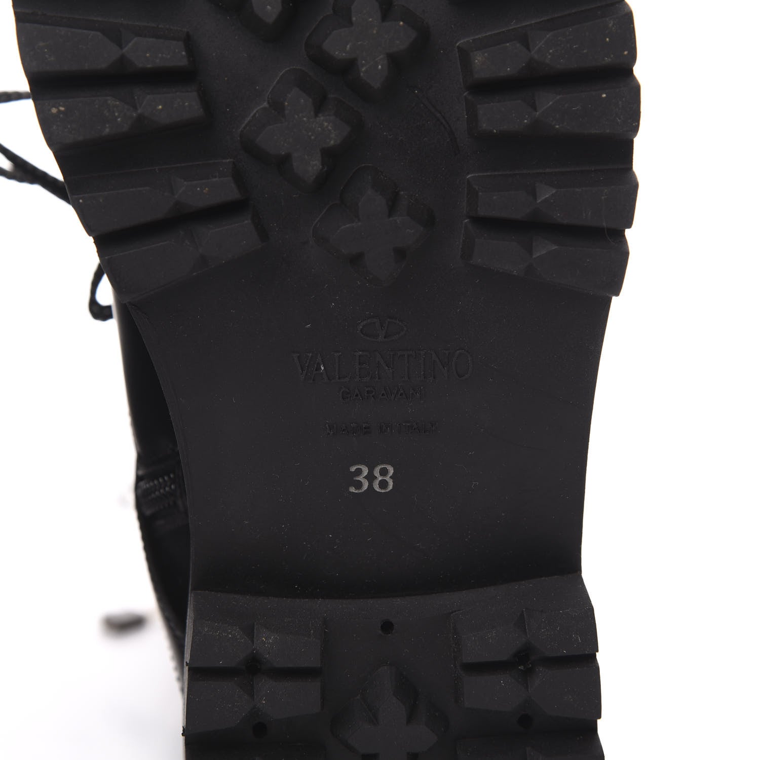 Valentino Garavani Smooth Calfskin Rockstud Buckled 25mm Combat Boots 38 Black 6 of 8
