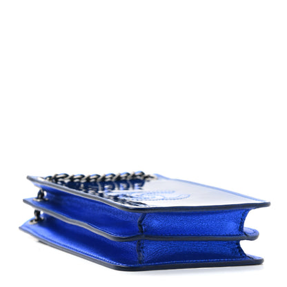 Chanel Metallic Patent Crossbody CC Phone Holder Blue 4 of 8