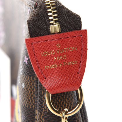 Louis Vuitton Damier Ebene 2019 Christmas Animation Mini Pochette Accessories Red 7 of 8
