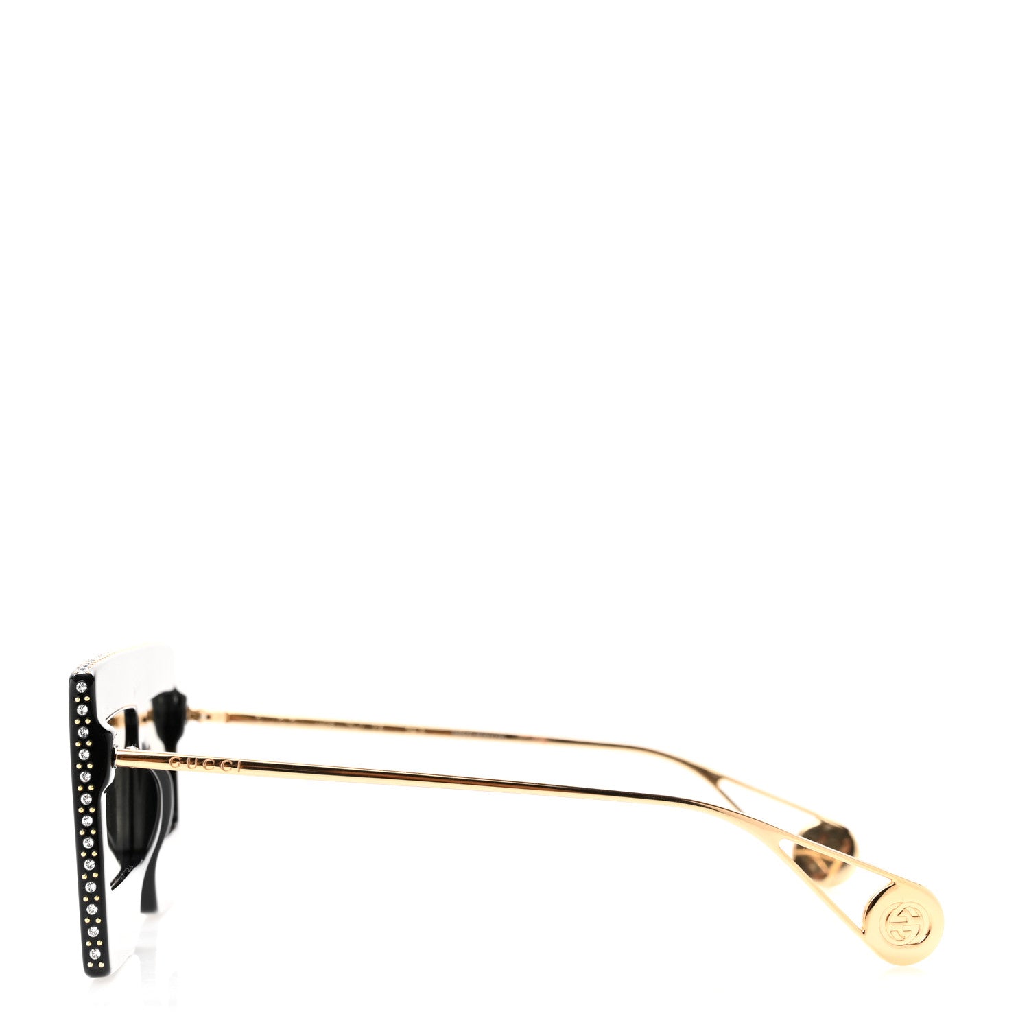 Gucci Acetate Crystal Mask-Frame Sunglasses GG0431S Black 3 of 8