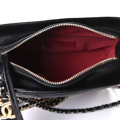 Chanel Aged Calfskin Chevron Quilted Small Gabrielle Hobo Black 4 of 5