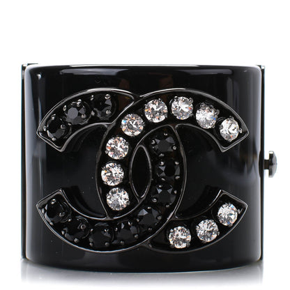 Chanel Resin Ruthenium Crystal CC Cuff Black 1 of 6