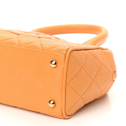 Chanel Caviar Quilted Small Bowler Orange 10 of 10