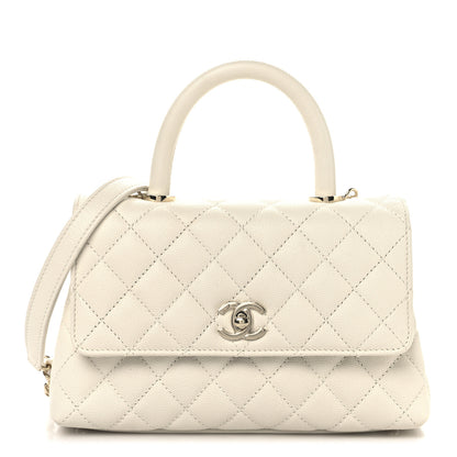 Chanel Caviar Quilted Mini Coco Handle Flap White 1 of 10