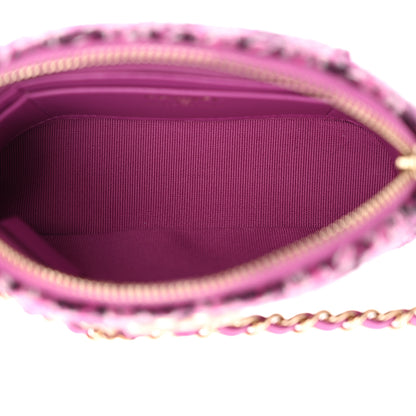 Chanel Tweed Quilted Mini Clutch With Chain Purple 5 of 12