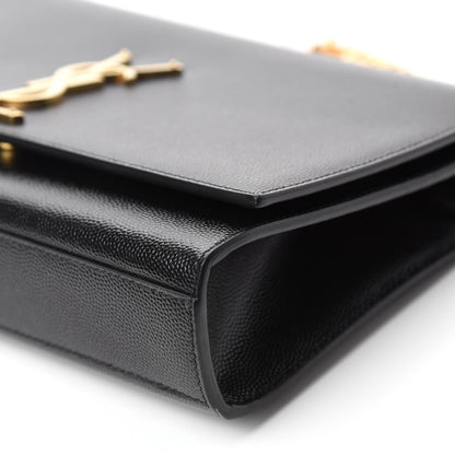 Saint Laurent Grain De Poudre Medium Classic Monogram Kate Satchel Black 7 of 10
