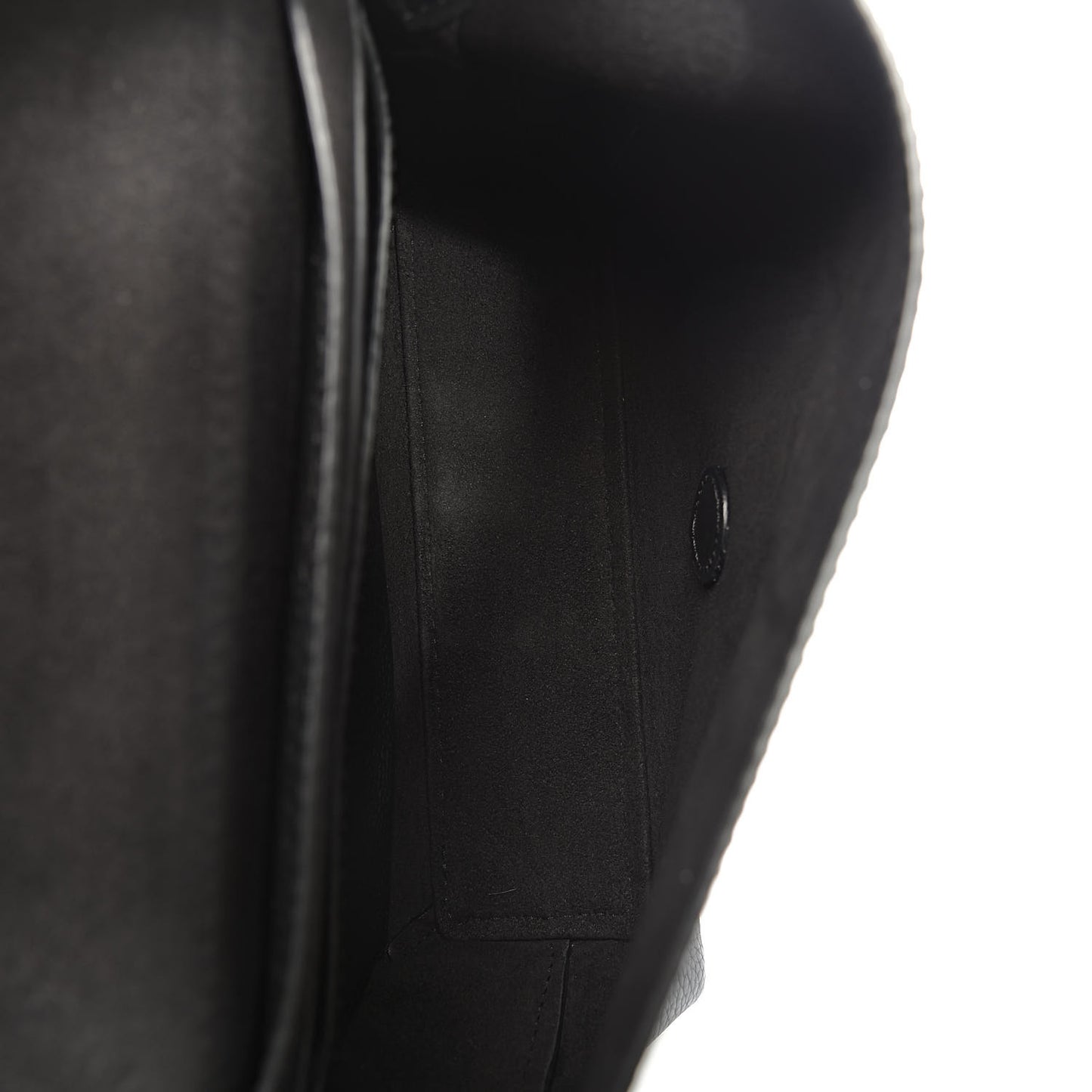 Grainy Calfskin Embossed Small Messenger Black