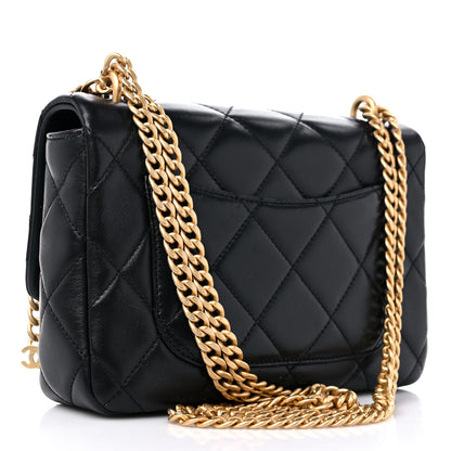 Chanel Lambskin Enamel Quilted Pending CC Square Flap Black 3 of 11
