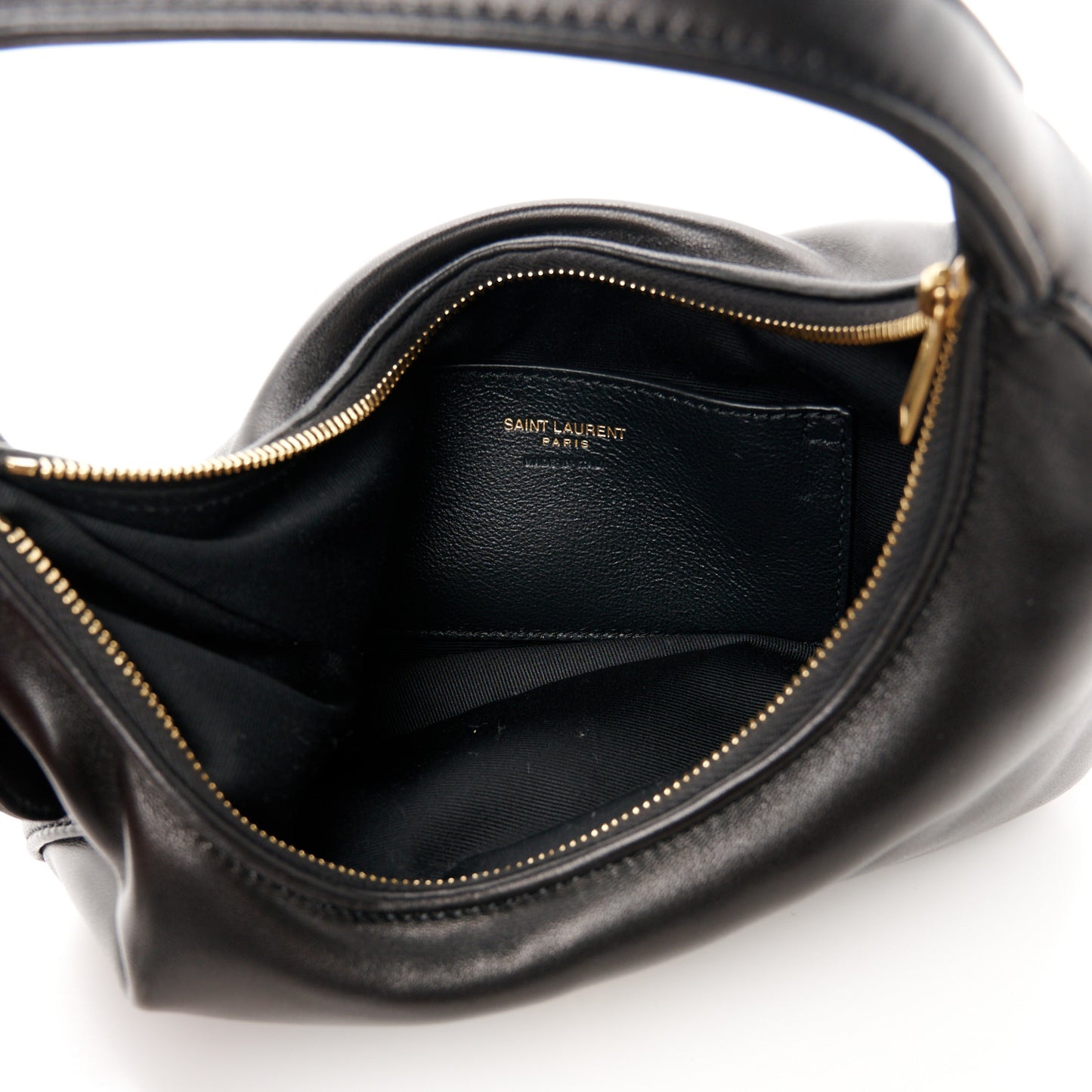Plunged Lambskin Calypso Mini Hobo Black